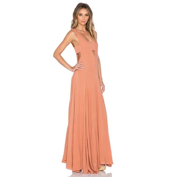 Mara Hoffman V-Neck Maxi Dress Cutout 2015 Spring RTW Peach Terracotta - Picture 11 of 12